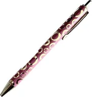 Długopisy - TYPO- Długopis różowy w złote kółka czarny - miniaturka - grafika 1