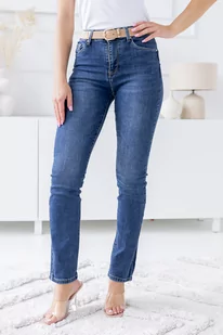 Ciemnoniebieskie Spodnie Jeansowe push up OMENY - Tono - Spodnie damskie - miniaturka - grafika 1