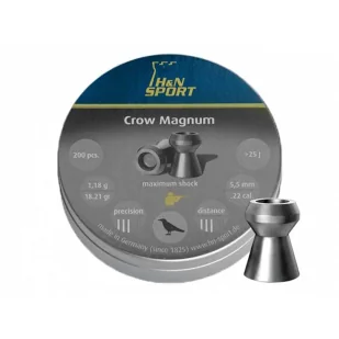Śrut H&N 5,50mm diabolo Crow Magnum 200szt - Amunicja do wiatrówek - miniaturka - grafika 1