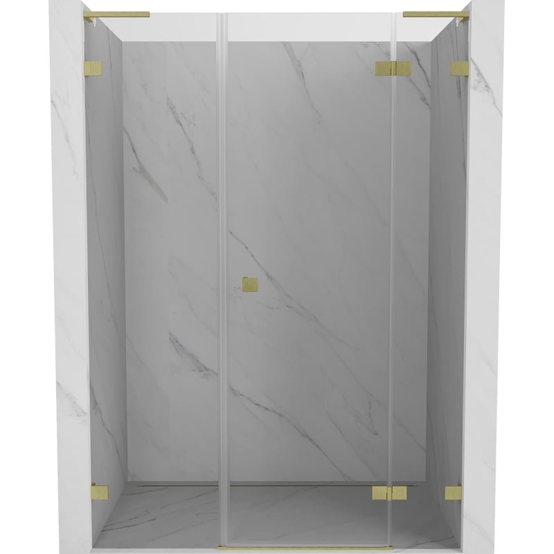 Mexen Lunar L drzwi prysznicowe uchylne prawe 125 cm, transparent, złote szczotkowane - 834SL-125-050-55-00-P