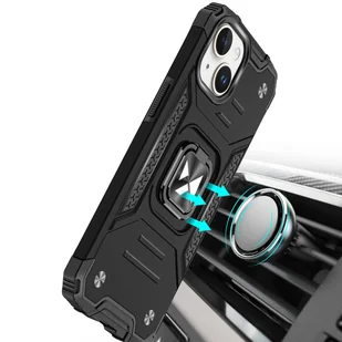 Pancerne etui z uchwytem na palec do iPhone 15 Wozinsky Ring Armor - różowe złoto - Etui i futerały do telefonów - miniaturka - grafika 6