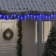 Oświetlenie świąteczne - vidaXL Lampki świąteczne w kształcie sopli, 200 LED, niebieskie, 20 m - miniaturka - grafika 1