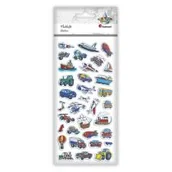 Zabawki kreatywne - Naklejki wypukłe miękkie pojazdy mix 34szt - miniaturka - grafika 1