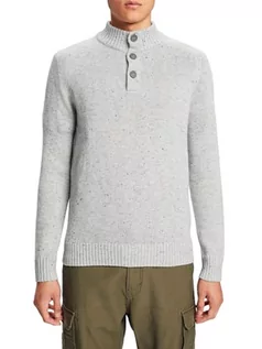 Swetry męskie - ESPRIT sweter męski, 040/jasnoszary, XS - grafika 1