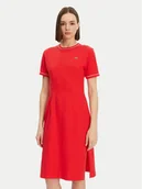 Sukienki - Lacoste Sukienka codzienna EF9988 Czerwony Slim Fit - miniaturka - grafika 1