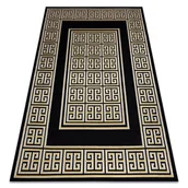 Dywany - Dywan GLOSS nowoczesny  6776 86 stylowy, ramka, grecki klucz czarny / złoty, 120x170 cm - miniaturka - grafika 1
