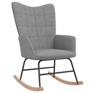 vidaXL Fotel bujany, jasnoszary, tapicerowany tkaniną - Fotele - miniaturka - grafika 1