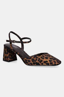 Aldo czółenka GENNIFER kolor brązowy na słupku z odkrytą piętą 14145949 - Czółenka - miniaturka - grafika 1