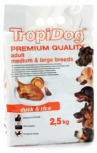 Tropidog Premium Adult Medium&Large Breeds Duck&Rice 2,5 kg - Sucha karma dla psów - miniaturka - grafika 1