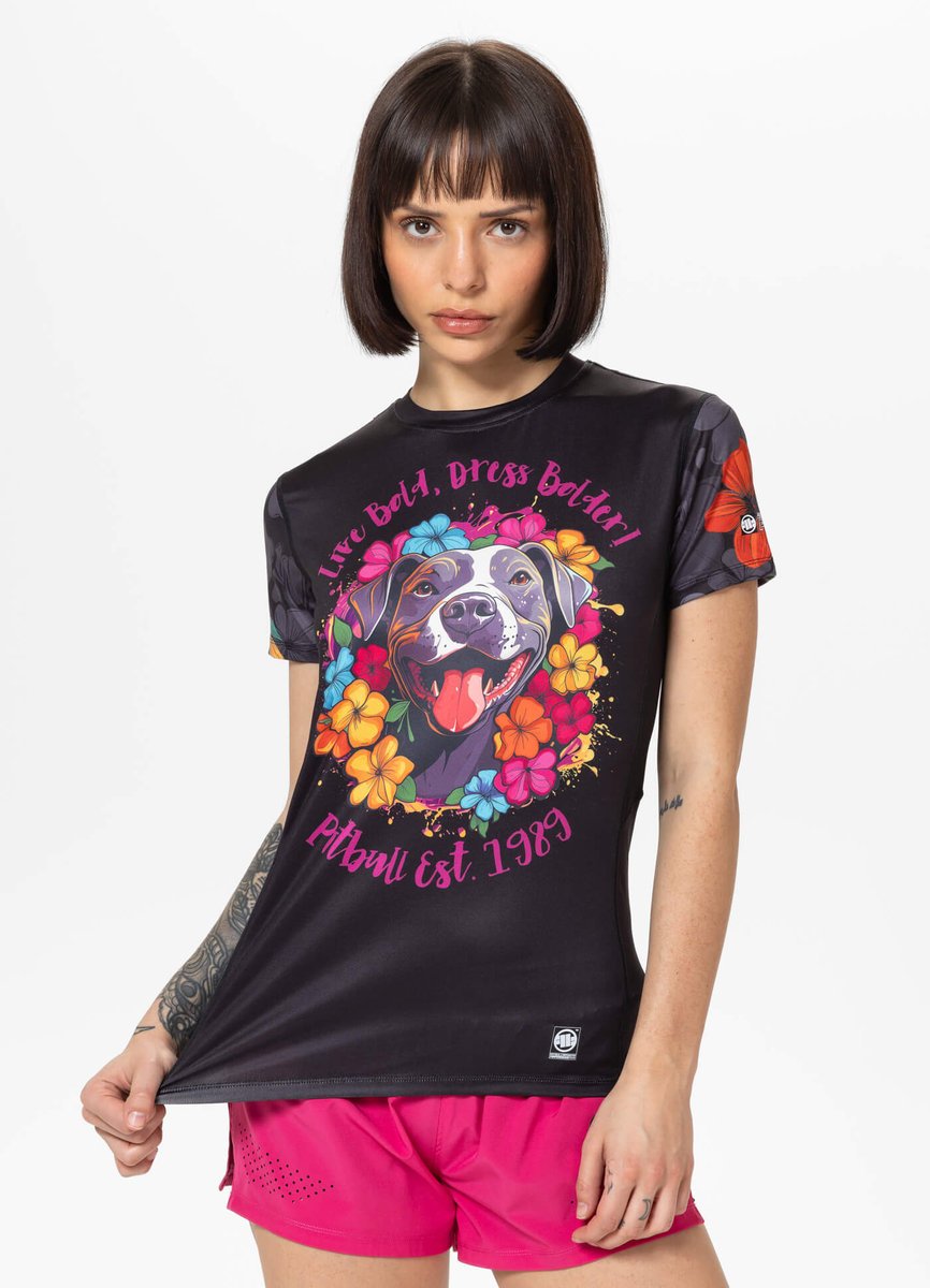 Damska koszulka sportowa Mesh PIT BULL HAPPY-PIT WMN czarna-XL