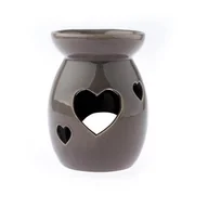 Aromaterapia - NoName Kominek ceramiczny serca 9,8 x 14 x 9,8 cm brązowy 515 - miniaturka - grafika 1