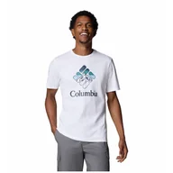 Koszulki sportowe męskie - Koszulka męska Columbia M Rapid Ridge™ Graphic Tee Rozmiar: M / Kolor: biały/niebieski - miniaturka - grafika 1
