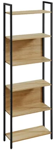 Nowoczesmy Regał Drewno Metal Dąb Sonoma P5-K91 - Regały - miniaturka - grafika 1