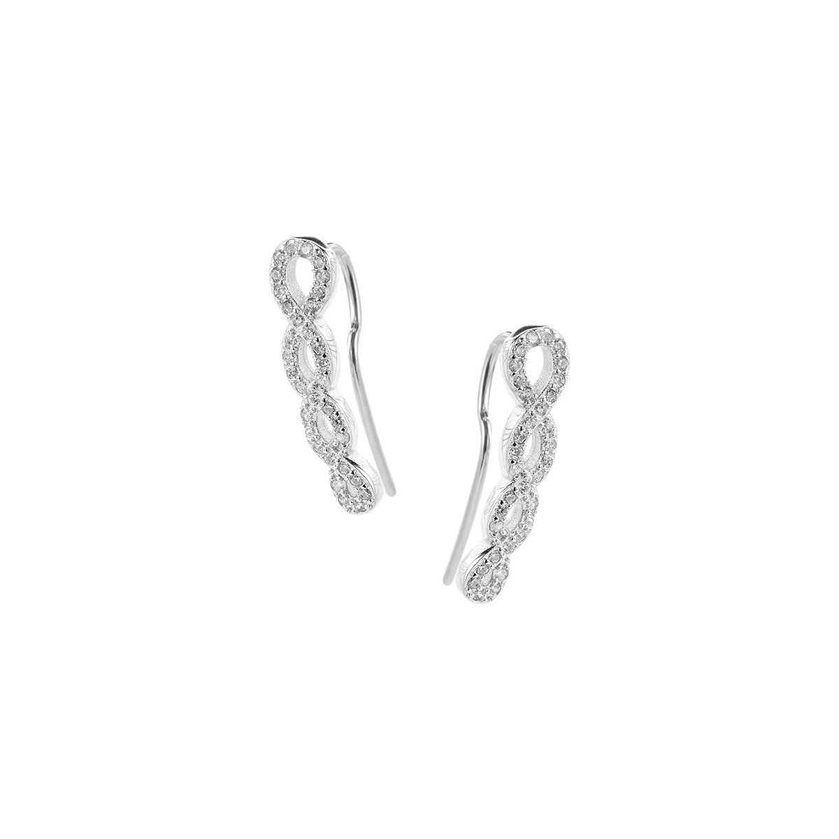 Srebrne kolczyki 925 Nausznice Nieskończoność cyrkonie