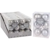 Bombki - Bombka plastikowa srebrna 6 cm 6 sztuk mix - miniaturka - grafika 1
