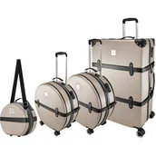 Walizki - Zestaw walizek SEMI LINE T5674-0 Szampańsko-czarny - miniaturka - grafika 1