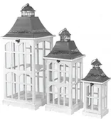 Dekoracje domu - Lampion Candela , drewno metal szkło, 76636 - miniaturka - grafika 1