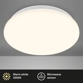 Lampy sufitowe - Briloner Lampa sufitowa Ekos z czujnikiem ruchu LED, Ø 26 cm - miniaturka - grafika 1