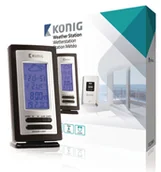 Stacje pogodowe - Wewnętrzna i zewnętrzna stacja pogodowa czarny / srebrny - miniaturka - grafika 1