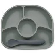 Miseczki i talerzyki dla dzieci - BBLÜV Yümi talerz dzielony Grey 1 szt. - miniaturka - grafika 1