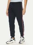 Spodnie sportowe męskie - Tommy Hilfiger Spodnie dresowe Global Stripe MW0MW38696 Granatowy Regular Fit - miniaturka - grafika 1