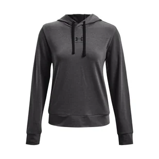 Damska Koszulka z długim rękawem UNDER ARMOUR RIVAL TERRY HOODIE 1369855-010 – Szary - Koszulki i topy damskie - miniaturka - grafika 1