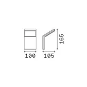 Lampy ogrodowe - Ideallux Kinkiet zewnętrzny Ideal Lux Style szary aluminium, 3000 K - miniaturka - grafika 1