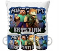 Gadżety dla niej i dla niego - ZESTAW PODUSZKA + KUBEK Prezent MINECRAFT GRA + IMIĘ 8 - miniaturka - grafika 1