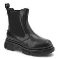 Botki damskie - Czarne Sztyblety Big Star Ocieplane Skórzane Buty Damskie - miniaturka - grafika 1