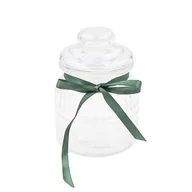 Pojemniki kuchenne - Pojemnik do przechowywania szklany z zieloną kokardką 650 ml - miniaturka - grafika 1