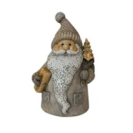 Ozdoby bożonarodzeniowe - Figurka ceramiczna mikołaj 12 x 9,2 x 20,8 cm beżowa - miniaturka - grafika 1