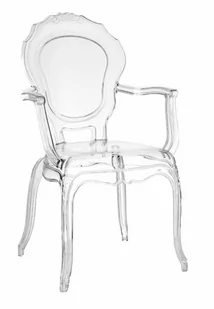 D2.Design Krzesło transparentne Queen Arm 174390 - Krzesła - miniaturka - grafika 1