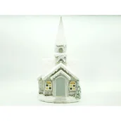 Ozdoby bożonarodzeniowe - Domek ceramiczny LED płonące ciepłe białe światło - miniaturka - grafika 1