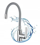 Baterie kuchenne - Bateria kuchenna z elastyczną wylewką szara Elza - miniaturka - grafika 1