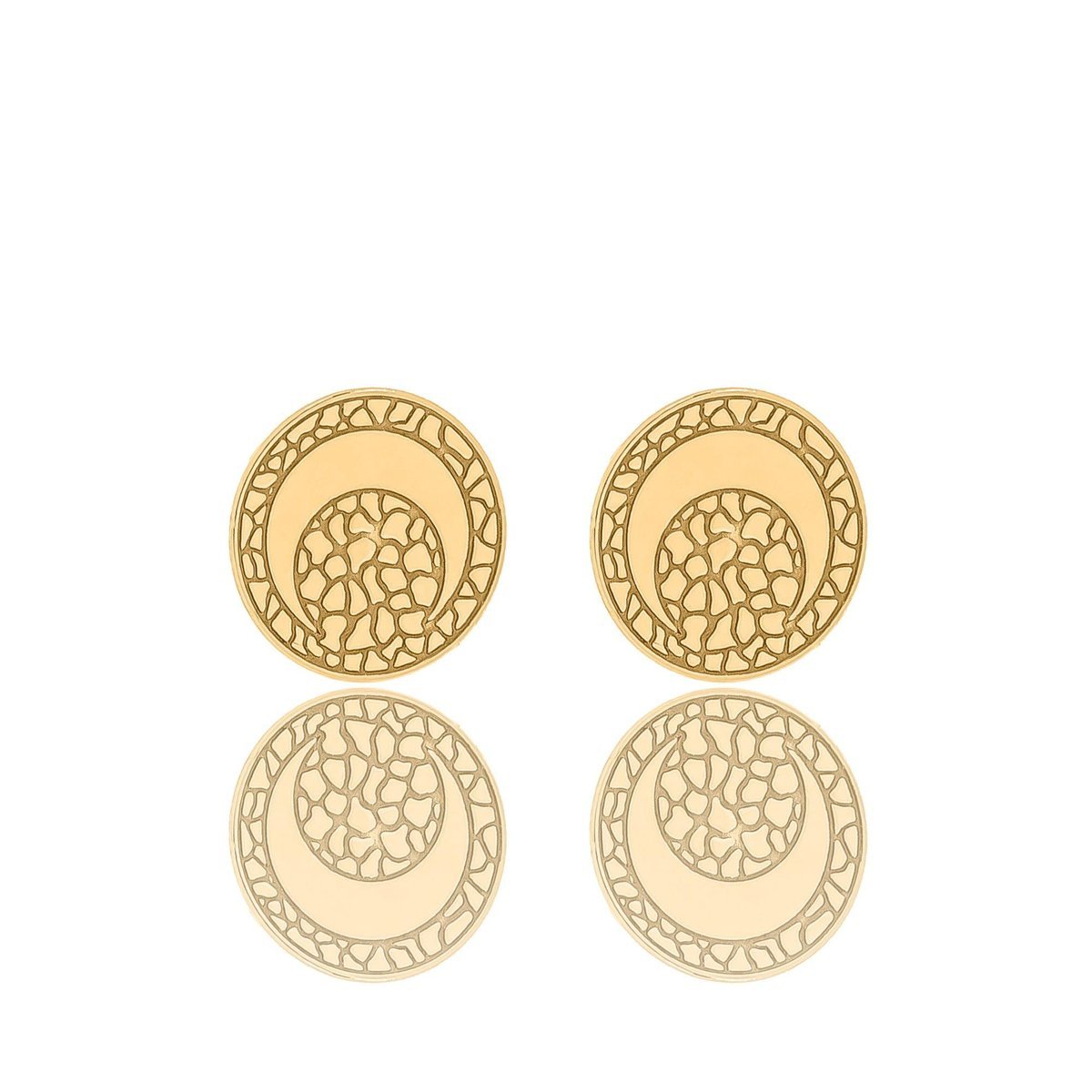 Kolczyki srebrne pozłacane z grawerowanymi księżycami