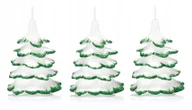 Świece - 3x świeczki świąteczne choinka 10cm końców zielona - miniaturka - grafika 1