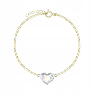 BRANSOLETKA DAMSKA POZŁACANA SERCE DEDYKACJA NA DZIEŃ KOBIET - Bransoletki - miniaturka - grafika 1