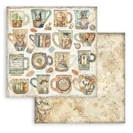 Akcesoria i części do ekspresów do kawy - Stamperia - Scrapbook Sheet do scrapbookingu, albumów, kart, bullet journalling and innych, bez kwasów, dwustronny, idealny do hobby, rzemiosła i prezentów (Alterego, Cups) (30,5 x 30,5 cm) - miniaturka - grafika 1