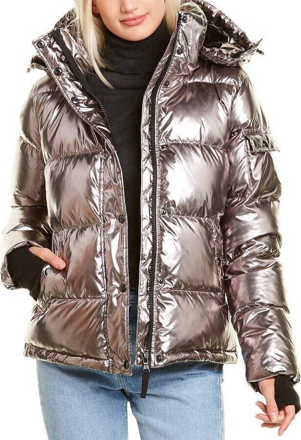 Kurtka damska puchowa S13/NYC New York Quilted Down-Fill Puffer Metallic L