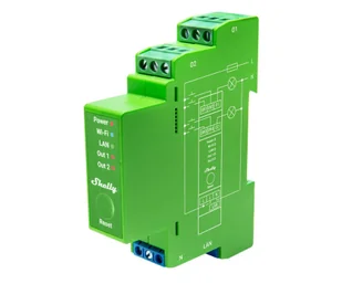 Shelly 2-kanałowy ściemniacz na szynę DIN Pro Dimmer 2 - Systemy inteligentnych domów - miniaturka - grafika 1
