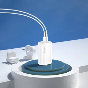 Dudao 3-portowa ładowarka GaN 3w1 (EU, US, UK) 2 x Typ C (PD) + USB (QC) 65W biała (A7PRO) - Ładowarki do telefonów - miniaturka - grafika 8