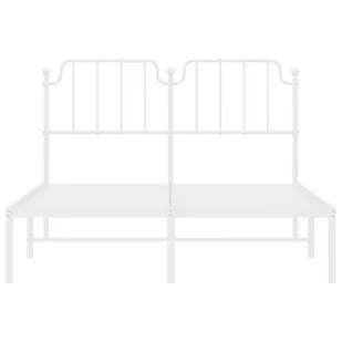 Metalowa rama łóżka z wezgłowiem, biała, 140x190 cm Lumarko! - Łóżka - miniaturka - grafika 4