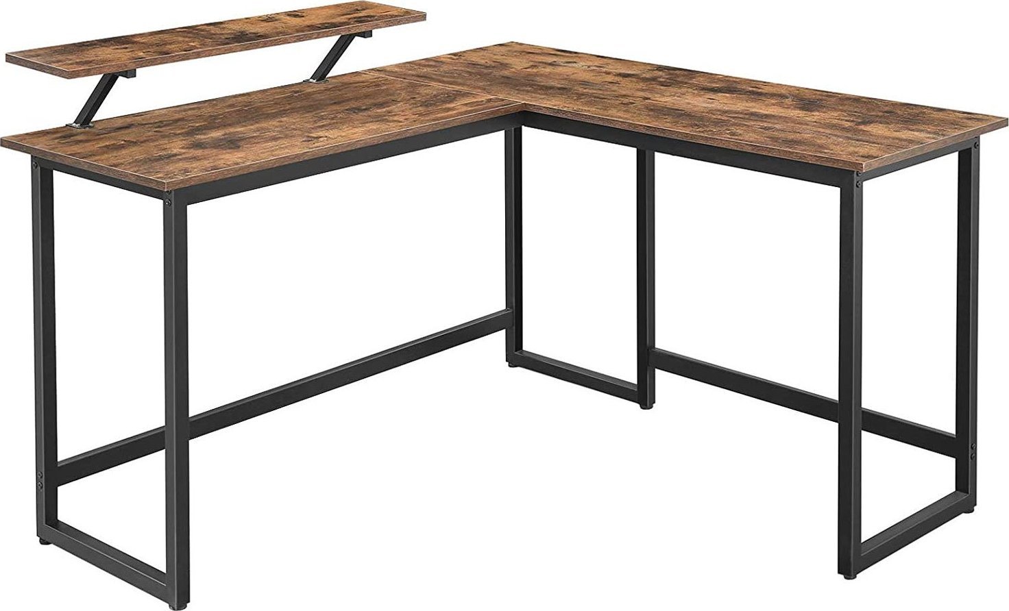 Elior Industrialne biurko narożne z nadstawką - Armano