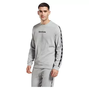 Reebok Męska bluza Vector Tape Crew, czysta szara 3, L, Czysty szary 3, L - Bluzy męskie - miniaturka - grafika 1