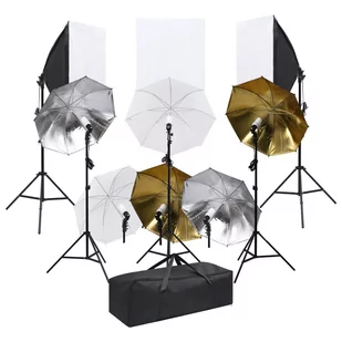 vidaXL Lampa studyjna Studyjny zestaw fotograficzny z oświetleniem i softboxami 190219 - Lampy studyjne - miniaturka - grafika 1