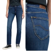 Spodnie damskie - Lee MARION STRAIGHT A Dark Turn PROSTE ELASTYCZNY CIEMNY DżINS W28 L33 - miniaturka - grafika 1