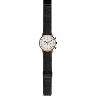 Breil Zegarek SIX.3.Kolekcja dziewięć mechanizm kwarcowy Chrono i skórzana siatka dla mężczyzn UK, Różowe złoto - biało-czarny, Jeden rozmiar, Pasek. - Paski - miniaturka - grafika 1