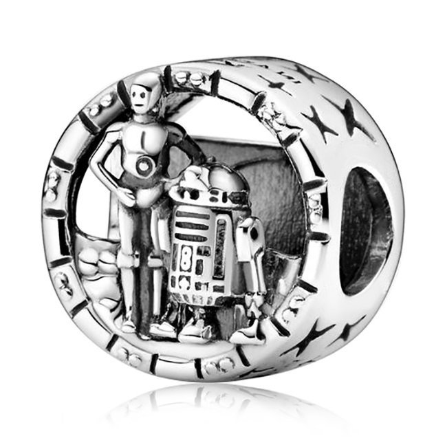 Charms Zawieszka SREBRO 925 koralik Star Wars Wars C-3PO i BB-8 Gwiezdne Wojny