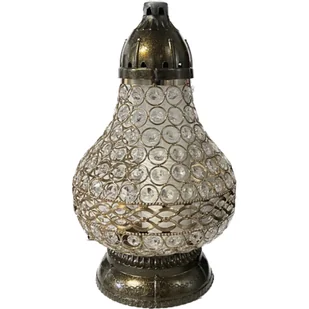 Znicz witraż New Karafa 36 cm złoty - Lampiony i znicze - miniaturka - grafika 1
