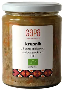 KRUPNIK Z KASZĄ ORKISZOWĄ NA BOCZNIAKACH BIO 450 g - GAPA - Szybkie dania obiadowe - miniaturka - grafika 1